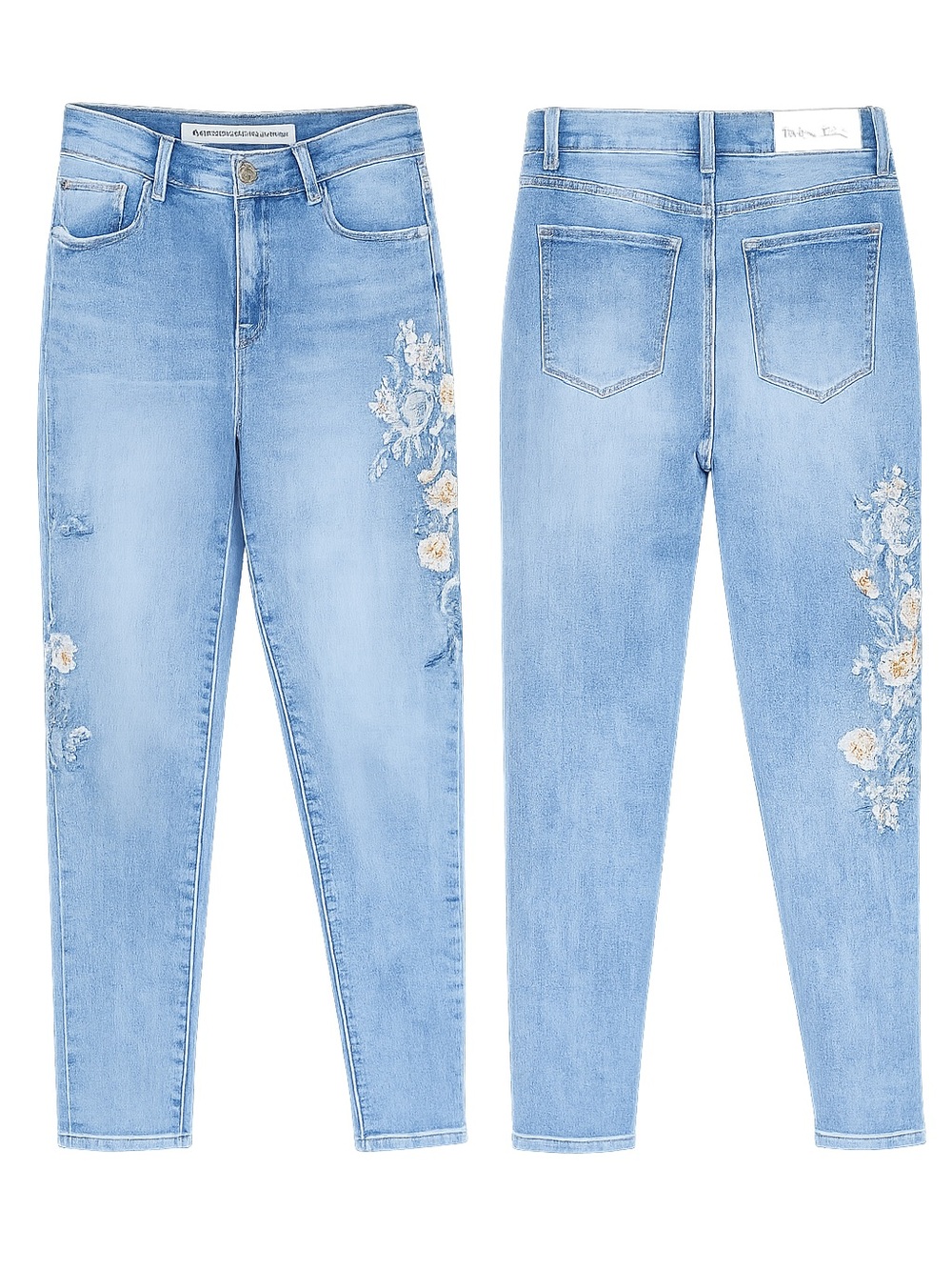 Tribal Jeans Audrey Mid Rise Ankle Jegging Floral Embroidered Stretch| 14